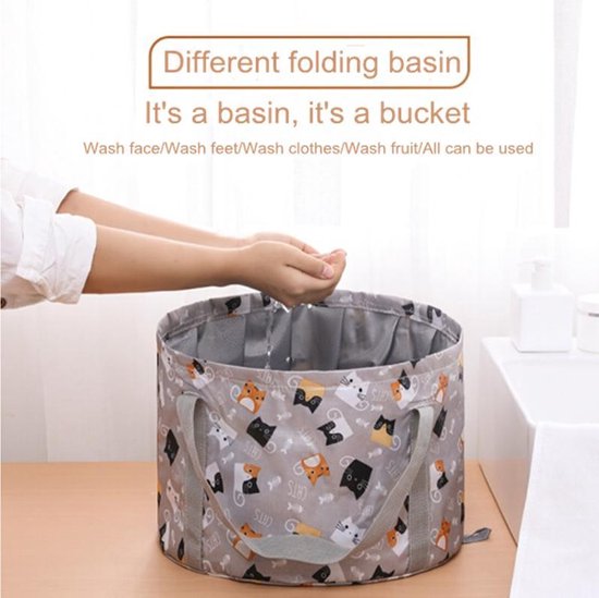 TDR - Opvouwbaar waterdichte bad - geschikt voor voetenbad / kleren wassen / etc - 21L - Gray