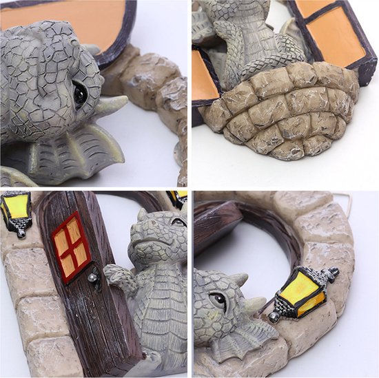 TDR-hoogkwalitatieve kunststof - decoratiefiguur Dinosaurus Ornament-interieur-Tuinbeeld ophangbaar