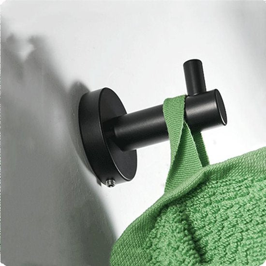 Ponsvrije 304 RVS Haak - Geborsteld Zwart voor Badjas