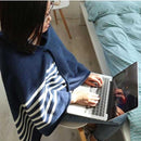 TDR - Multifunctionele warme deken - fleece mantel - super zachte fleecedeken - Sherpa - 80 x 130 cm - Blauw