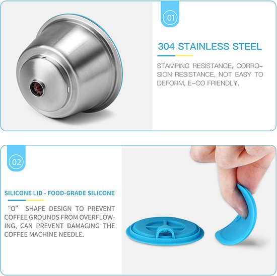 3-delige RVS Dolce Gusto Capsules met Maatschep & Borstel