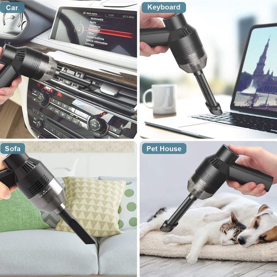 Wireless Mini Vacuum Cleaner -toetsenbord reiniger- Krachtige zuigkracht - Lange batterijduur - Verschillende mondstukken -zwart
