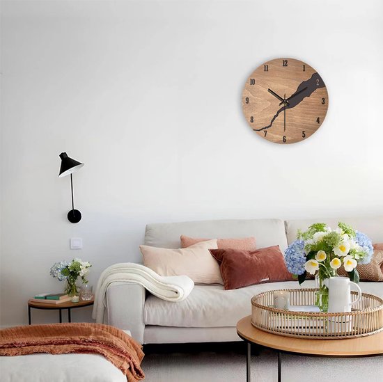 Creatieve, eenvoudige houten wandklok