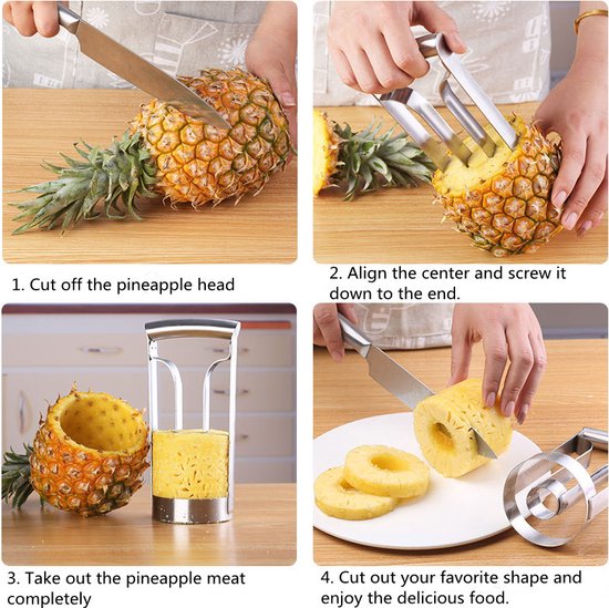 TDR RVS Ananasboor Ananasschiller Professionele snijder