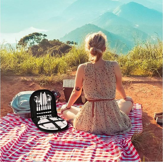 TDR Picknickset voor 2 - Camping Servies met Borden en Beste