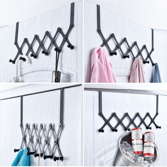 RVS Deurhaak /Kapstok met 6 haken- Deurhanger Kapstok -voor Handdoek en Kleding-zwart