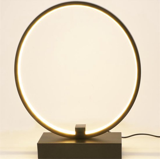 LED Tafellamp Cirkel 30cm - 3 Lichtstanden - Zwart