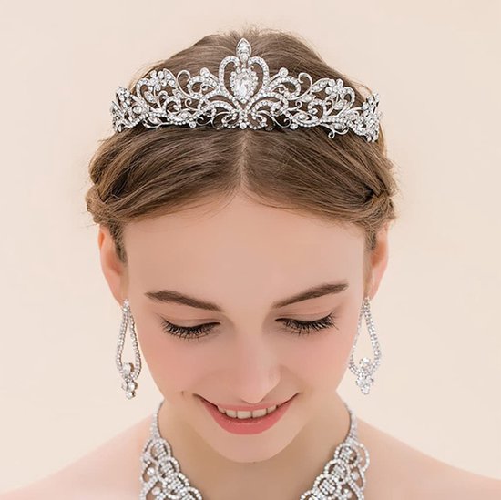 Unikorf Diadeem Kroon met Zijdelingse Kammen - Zilver
