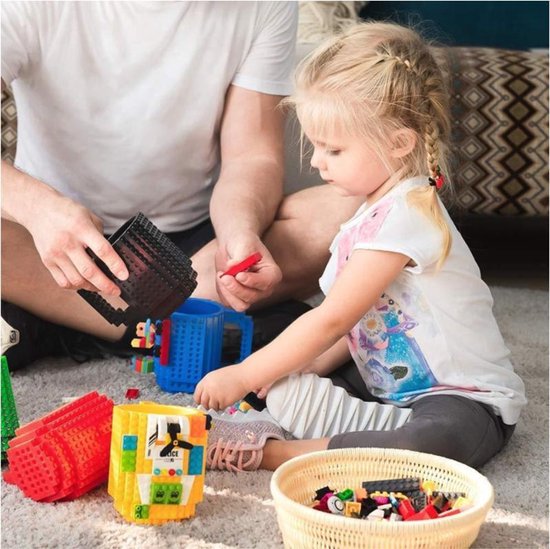 Build on Brick Mug - Grijs - 350 ml - Creatieve Drinkbeker