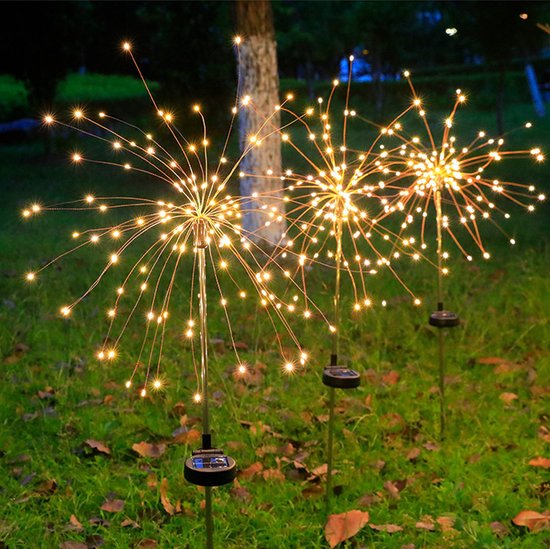 2x Solar Vuurwerklampen 120LED - Tuinverlichting IP65