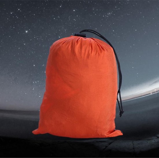 TDR-Hangmat met klamboe 260*140cm-Muggennet-ultralicht/ draagbaar -oranje en lichtgrijs
