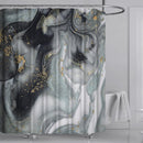 Waterdicht Marmerpatroon Douchegordijn - Luxe Uitstraling, Uitstekende Waterbestendigheid - Hoogwaardig, Extra Dik, Gemakkelijk te Installeren - 180x200CM-gijs/goud