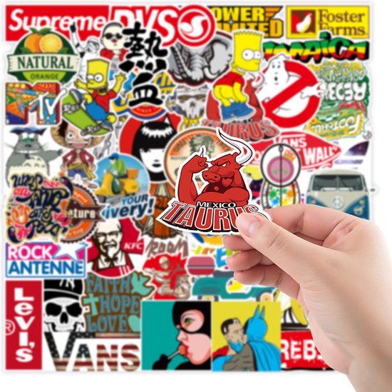 TDR - 200 stuks - hoogwaardige kwaliteit graffitistickers - waterdicht en weerbestendig - voor laptops, koffers, koelkasten, kleerkasten - waterdicht en weerbestendig.