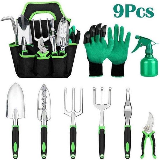 Professionele Premium Tuingereedschap Set - 9 Delig -Tuin Assecoires - Tuinonderhoud - Beginners/Dummies