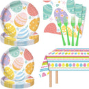 81-delige Feestdecoratieset voor Pasen - thema feest met tafelkleed-Kleurrijk, Schattig en Sfeervol