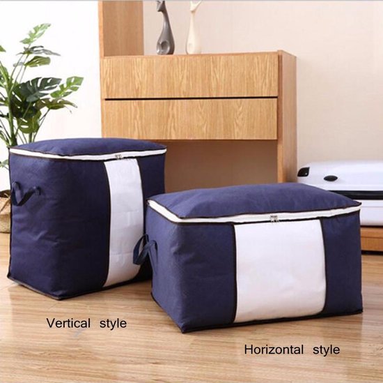 Merkloos 4x Oxford-stof opbergtas 46x28x48 Marineblauw