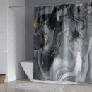 Waterdicht Marmerpatroon Douchegordijn - Luxe Uitstraling, Uitstekende Waterbestendigheid - Hoogwaardig, Extra Dik, Gemakkelijk te Installeren - 180x200CM-gijs/goud