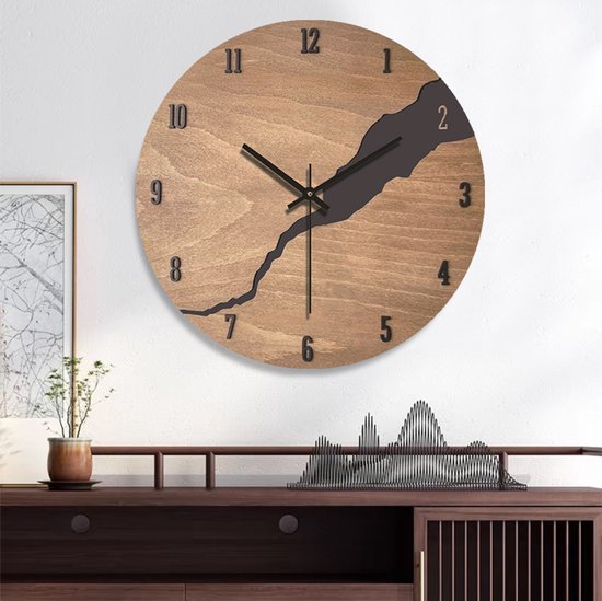 Creatieve, eenvoudige houten wandklok