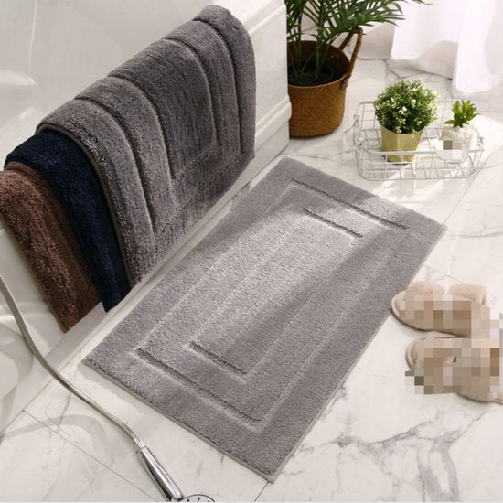 Absorberende Badmat Deurmat - Verdikt & Antislip - Grijs 40x60cm | Luxe Huishoudtapijt voor Badkamer & Hal