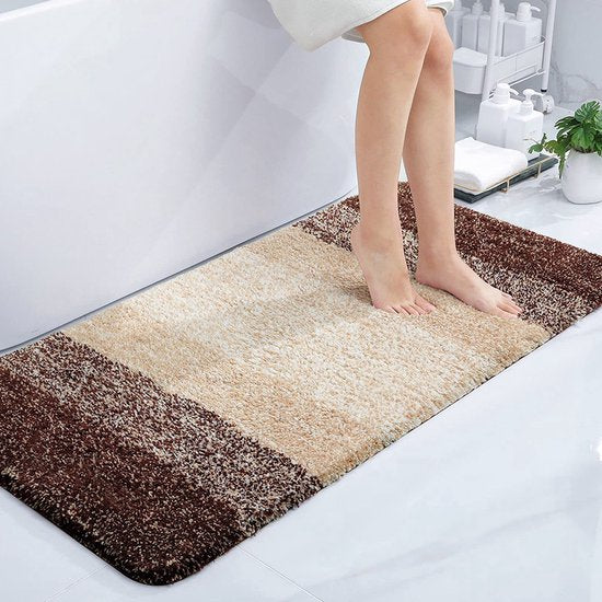 Luxe Zachte Badkamermat met Antislipontwerp en Stijlvolle Elegantie - Ultiem Comfort en Stijl in Zachtheid en Absorptie- bruin 51*76cm