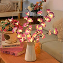 kunst plant/tak met licht paars phalaenopsis - extra leuk voor kertsmis - tak licht enkele 20 lichten (vaas niet inbegrepen)