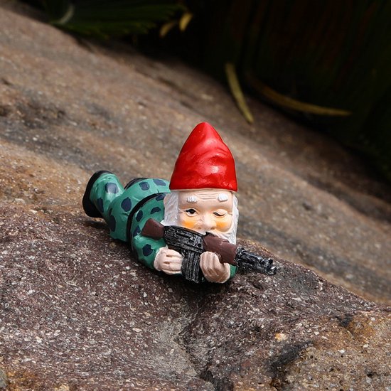 3delige Set Gedetailleerde Militaire Gevechtstuinkabouters i