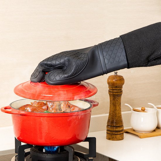 Siliconen Ovenwanten 2x, Zachte Katoenen Voering, Hittebeste
