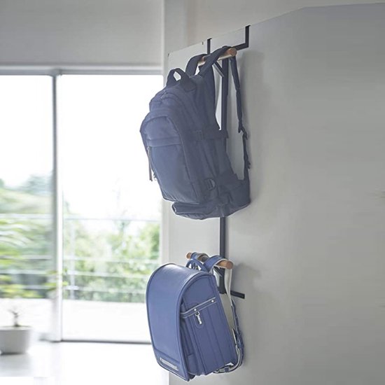 Multifunctionele Deurhanger met Dubbele Laag - Perfect voor Rugzakken, Kleding en Hoeden-zwart