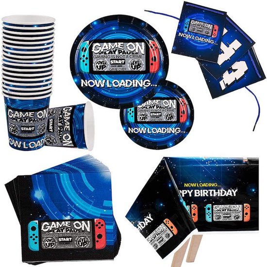 162-delige Game On Verjaardagsset 20 Pers - Unikorf