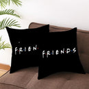 Sierkussensloop - Thema: Friends - Tekst: "Friends" - 45 x 45 cm - Zwart