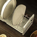 Multifunctioneel Metalen Afdruiprek met witte opvangbak-Kast Organizers-afwasrek-wit