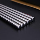 5 Paar Roestvrijstalen Vierkante Chinese Eetstokjes