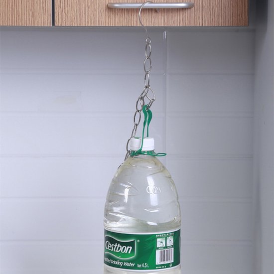 5stuks Ruimtebesparende Kledinghangers met RVS Ketting - 13 Ringen per Ketting voor een Georganiseerde Garderobe-zilver