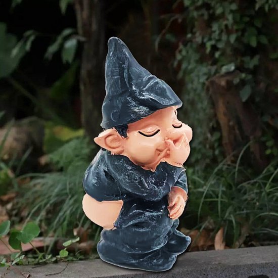 Ondeugende tuinkabouter - Tuindecoratie 6x5x12cm