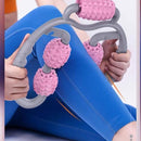 Fitness & Massage Set - De ultieme combinatie voor verbetering van lichaamsvorm en ontspanning - 1x Multifunctionele fitness en afslank klem & 1x Massage handvat met Rollers - Roze