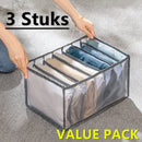 3 stuks Opbergdozen-lade-organizer voor jeans en broeken - grijs -groot maat 36*25*20 met gratis reiskussen