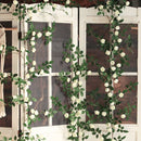 TDR-Luxe Bloemen Slinger witte roze-decoratieve slinger-Klimroos witte roze - Bruiloft Decoratie