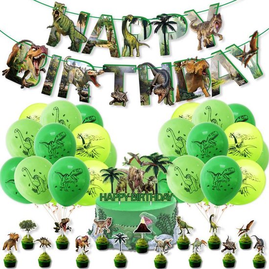42-delige dinosaurus verjaardagset - feestdecoratie