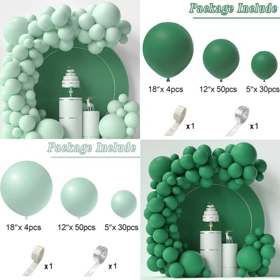 86-delige Macaron Ballonnenset -Ballonnenboog- Feest/ Party-Verjaardag-jubileum-Decoratie-groen