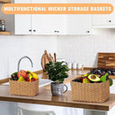 4 delige Natuurlijke Rieten Handgeweven Opbergdozen set-Rust