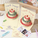 3D Pop-up Verjaardagskaart met Taartontwerp- Feestelijke Decoraties en Opnamefunctie-14.4x14.4cm