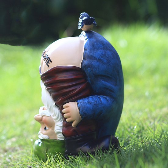 Grappige tuinkabouter met blote billen-Welcome -tuindecoratie