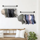 2 STUKS Multifunctioneel IJzeren Kledingstang voor aan de Muur- Garderobe Stang - met 10 Haken voor Optimale Organisatie-38CM