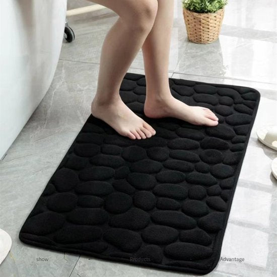 Badkamermat 50x80cm zwart - Luxe, anti-slip, absorberend