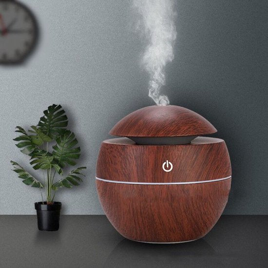 Luchtbevochtiger Aromatherapie met LED Donkerbruin 100x100mm
