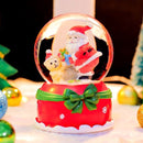 Magische Kerst Sneeuwbol met Muziek en Kleurrijke LED – Kerstman en Teddybeer – Warme Sfeer – Ø8 cm, Hoogte 14 cm