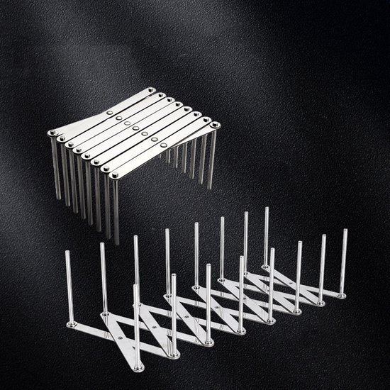 2x Premium Uitschuifbaar Keukenrek - Roestvrij Staal - Zilve