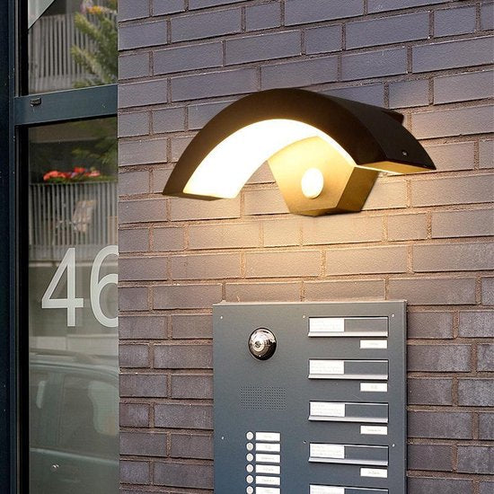 Merkloos waterdichte LED buitenwandlamp - Zwart