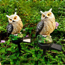 Bruine Uilenlamp op Zonne-energie voor Buiten 13,5*7*43cm