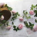 2 Stuks Rozen Slinger Kunstbloemen slinger Balkon decoratie Zomerbloem- 2meter Klimroos licht roze -Bruiloft Decoratie – Trouwen -Trouwdag bloemen